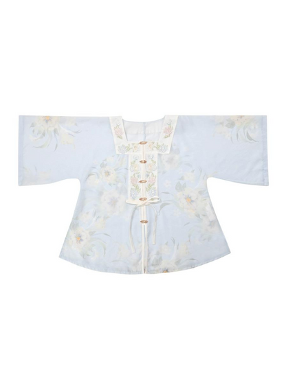 グラデーションカーディガンスカート ファンタジーシフォンフラワー