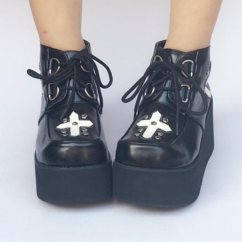 Cross Black Platform Made SP168085 Custom Shoes
