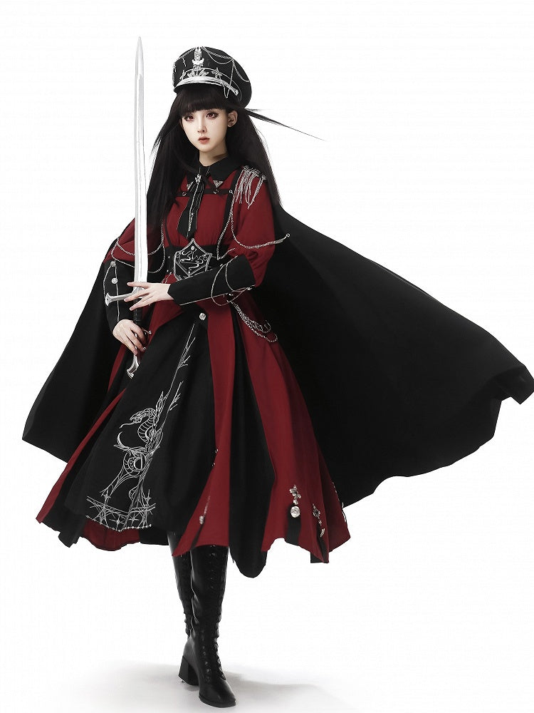 ケープ オールミリタリー ロリータ ブラック