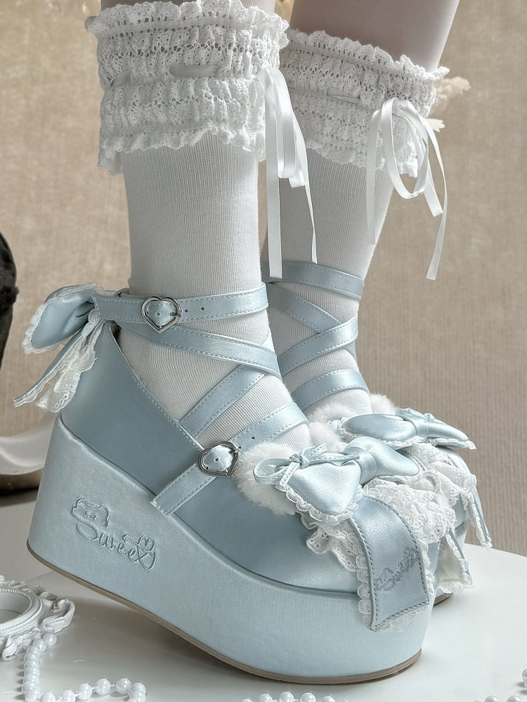 Ear Plush Sweet Accents Blue Platforms with Lolita Bear