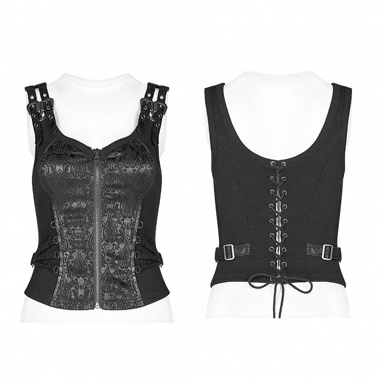 Steampunk Jacquard Black Waistcoat