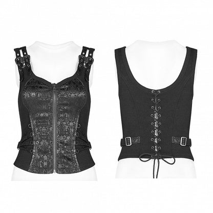 Steampunk Jacquard Black Waistcoat