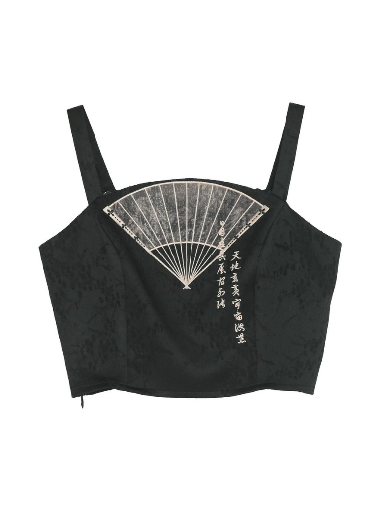 キャミソールカーディガン ショート丈ロングスカート ダークプリーツチャイナ