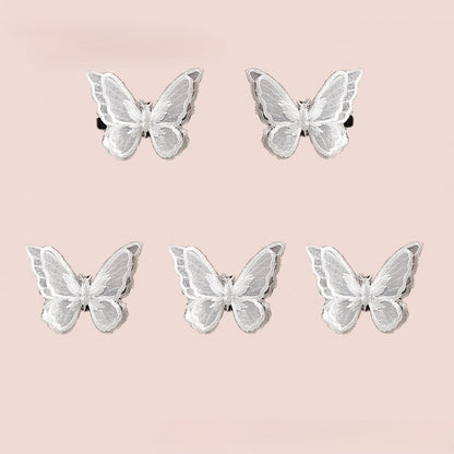 Hairclips/Brooches White/Black Embroidered Butterfly