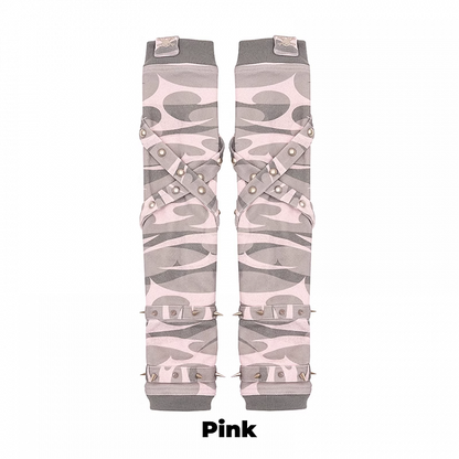 クロスストラップ スタッズグローブ ブラック/グレー/ピンク