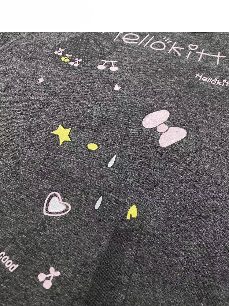 Letter Top Gray Print Kitty Glamorous Cami And Y2K