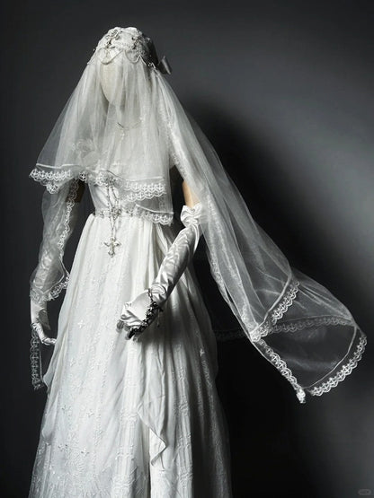 White Shiro Cathedral Empire Waist Dress Gothic Lolita JSK