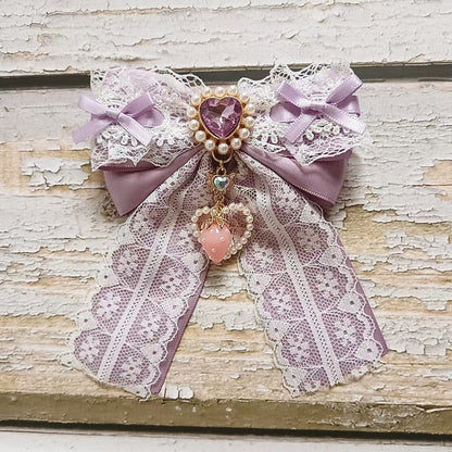 Strawberry Kei Bowknot Options 5 Charm Jirai Hairclip Large Color Heart