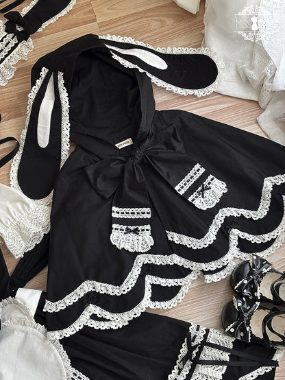 ケープバニー フード付き耳 ブラック