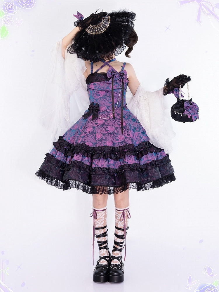 Elegant Purple and Black Gloves