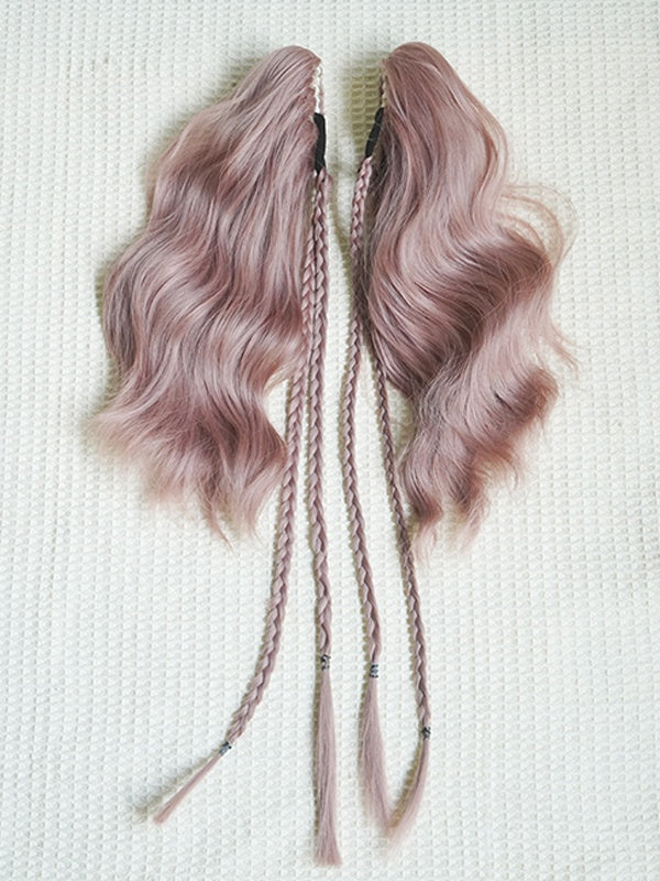 Staubrosa Bob Cut Kurze Perücke mit Pony+Doppelt gewellte Pferdeschwanz-Krallenclips