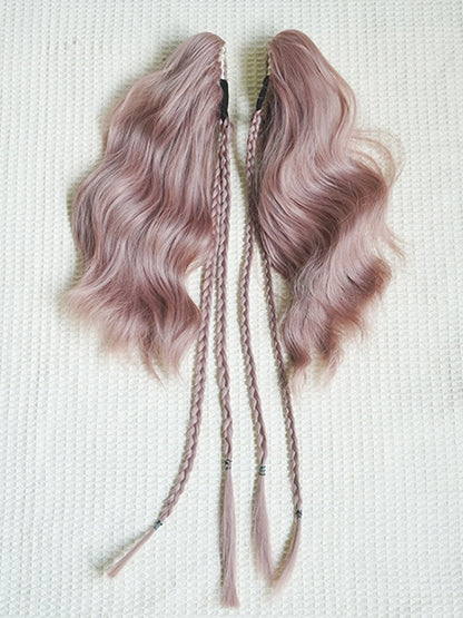 Staubrosa Bob Cut Kurze Perücke mit Pony+Doppelt gewellte Pferdeschwanz-Krallenclips