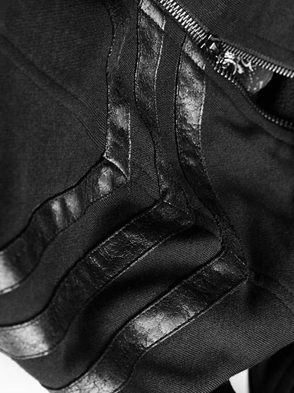 Asymmetric Sweater Black Coat Diagonal Punk Hem