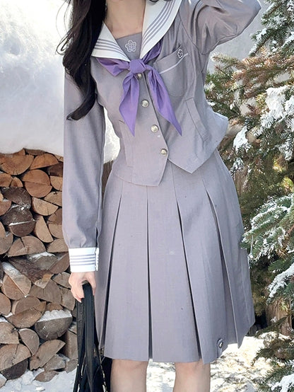 Bow Uniform JK Purple Tie