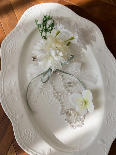 Hairclip Green Floral / Purple