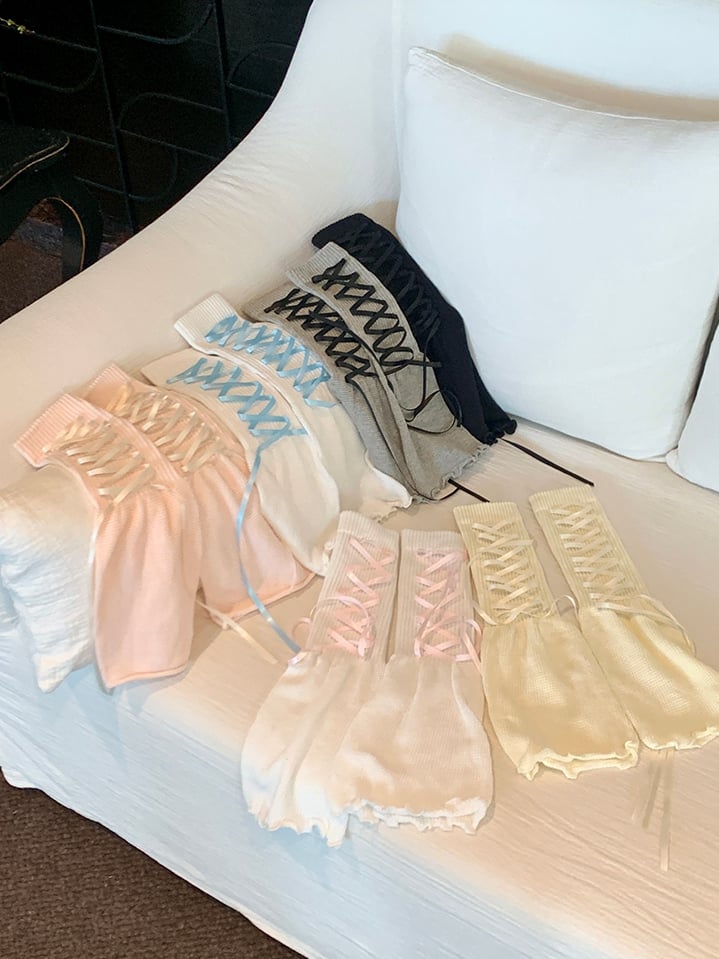 カラー詳細 ウォーマー レースアップ 6つのオプション レッグルーズ