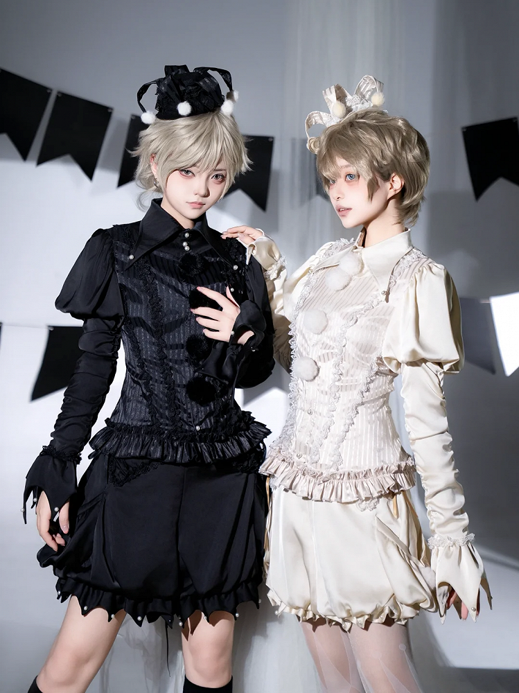 Collar Apricot Lolita Ouji Clown Outfit Circus Vibes Pointed -