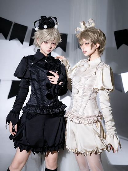 Collar Apricot Lolita Ouji Clown Outfit Circus Vibes Pointed -