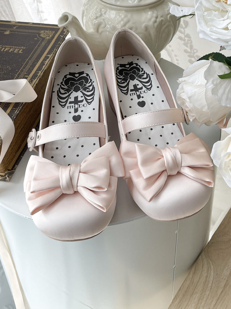 Top Janes Beige at - Mary Round Lace-up Bow Ankle Satin Toe