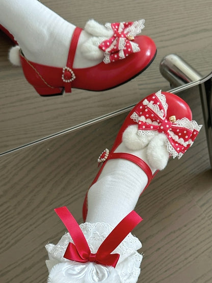 with Bow Shoes Red at Mary Jane Top Sweet Lolita