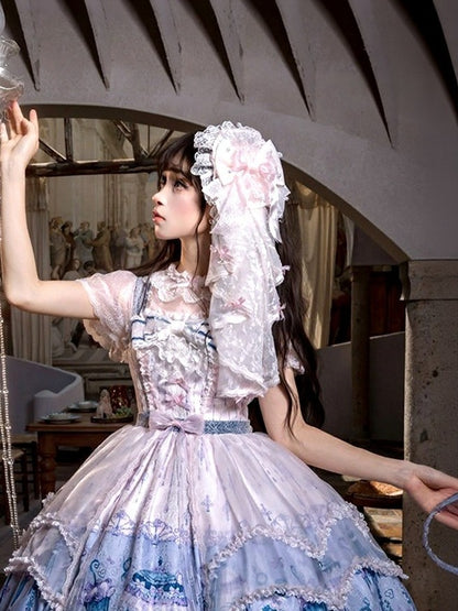 Rose Puff-Sleeve Lace Blouse for Lolita Fashion - Mademoiselle Pearl