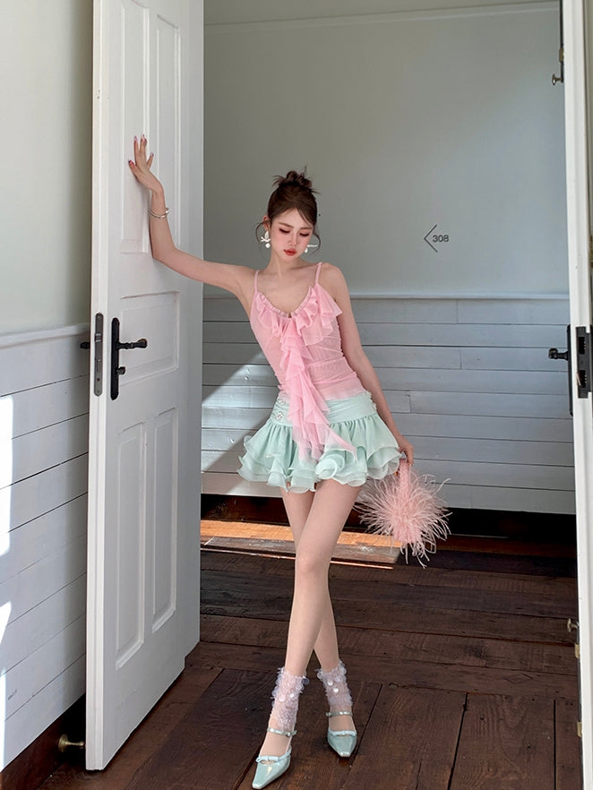 ふくらはぎディテール スパンコールソックス ホワイト