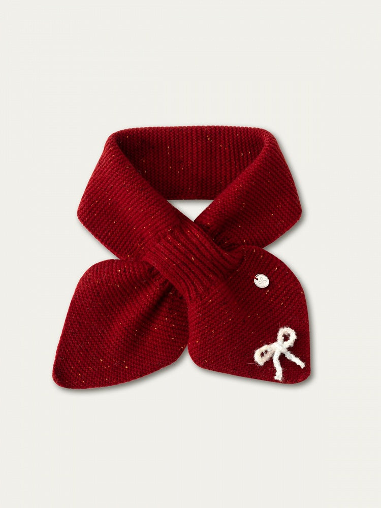 4 Wool Kawaii Details Style Colors Bowknot Scarf with