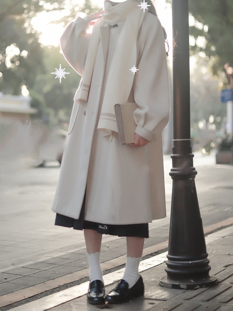 Scarf with Embroidery Red/White Letter