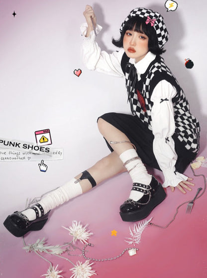 Retro Toe Spicy Platform Shoes Lolita Punk Heeled High Round