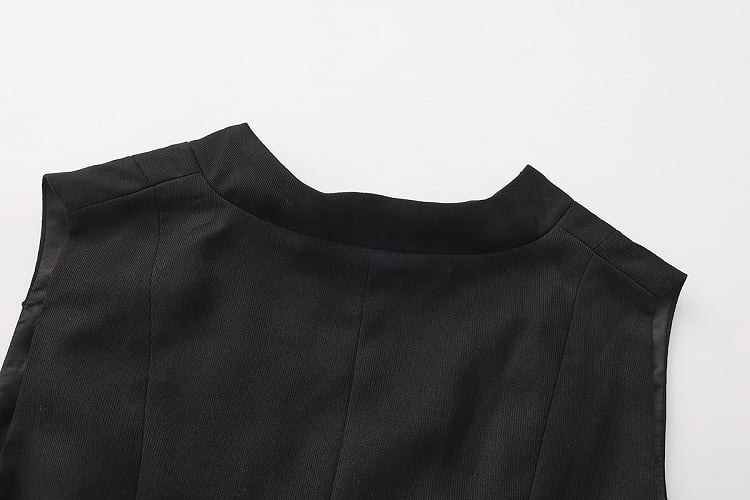 Collar Lapel Ouji Detail Waistcoat Ruffle Train Lolita Detachable Black with