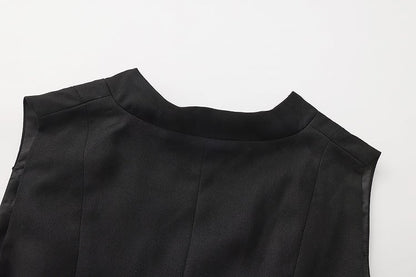 Collar Lapel Ouji Detail Waistcoat Ruffle Train Lolita Detachable Black with