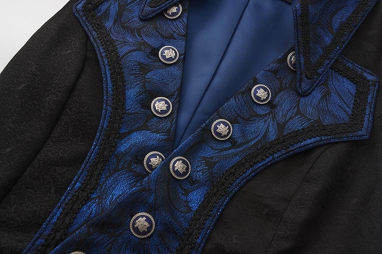 Lange Lolita Blau Ouji Mode Schwarz Aristokrat Weste Dunkel und