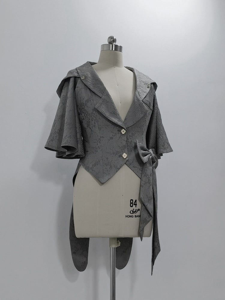 耳付きジャケットフードグレー王子バニーオーバーサイズファッション