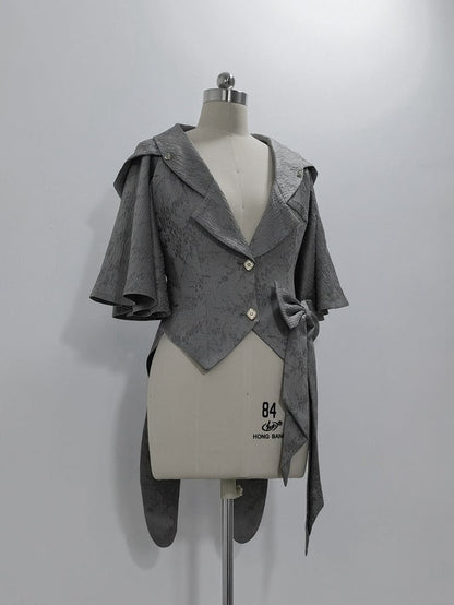 耳付きジャケットフードグレー王子バニーオーバーサイズファッション