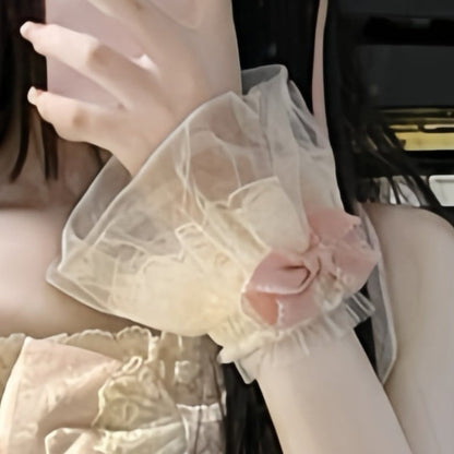 Cuffs Bow Wrist Blue/Pink Tulle