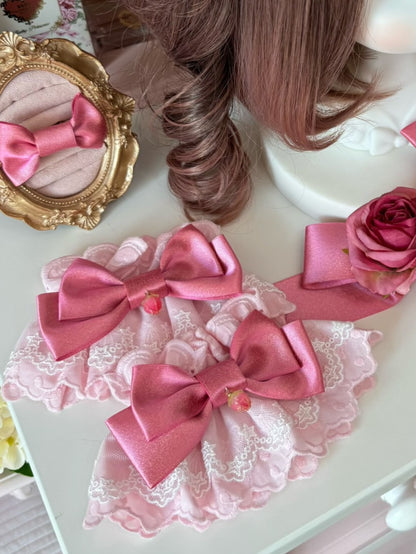 Erdbeere Bowknot Handgelenk Rosa Manschetten Charme