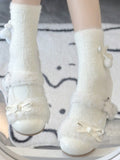 White Sweet Lolita Mary Jane Shoes with Star Snap by Bittersweet Antler