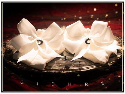 Schwarz-weiße Halbmond-Charms Bownkot Lolita Socken