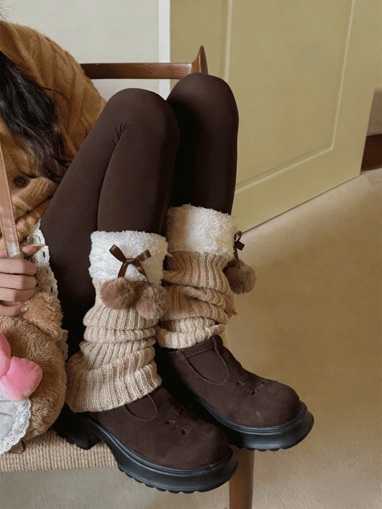 Knitted Leg Warmers Color Cuff Options Lolita Plush 5