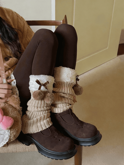 Knitted Leg Warmers Color Cuff Options Lolita Plush 5