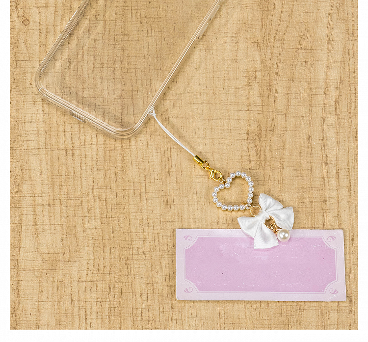 Sweetheart Jirai Kei Weißer Schleifen-Perlen-Charm