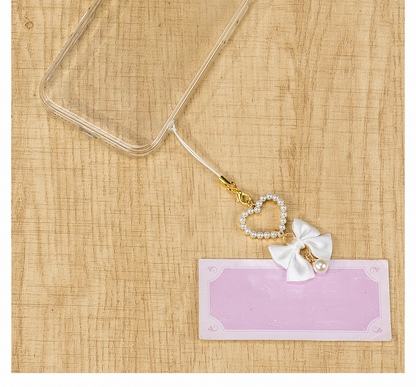 Sweetheart Jirai Kei Weißer Schleifen-Perlen-Charm