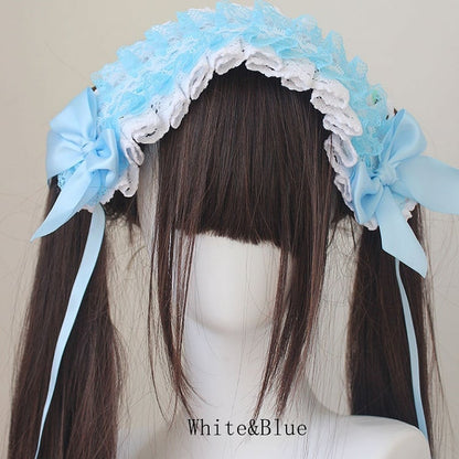 Bowknot Details Lace Trim Hairband