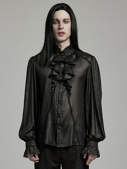 Goth Black Shirt Men's Gentleman