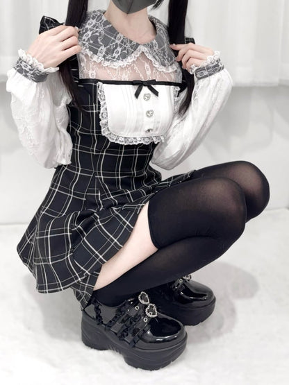 ピーターパンカラーの長袖ドレスショーツ