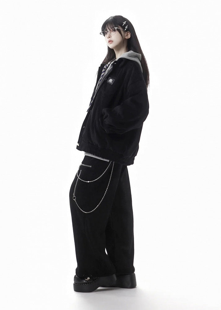 Black Panda Applique Winter Coat - PINK SAVIOR