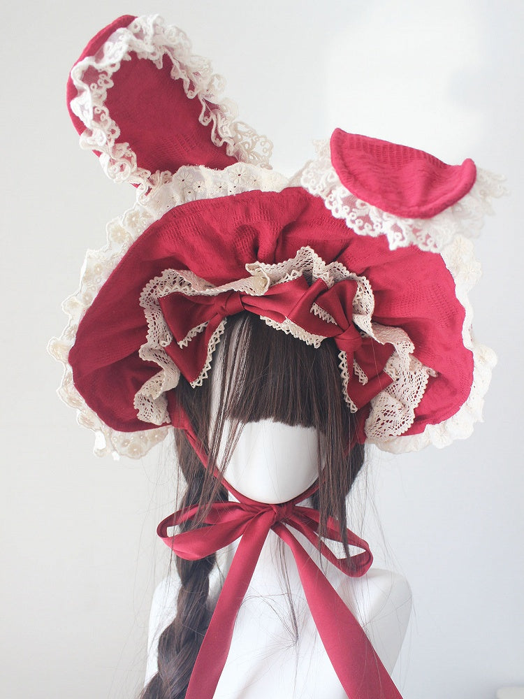 Ear Ruffled Bunny (Multi-Color) Cotton Bonnet