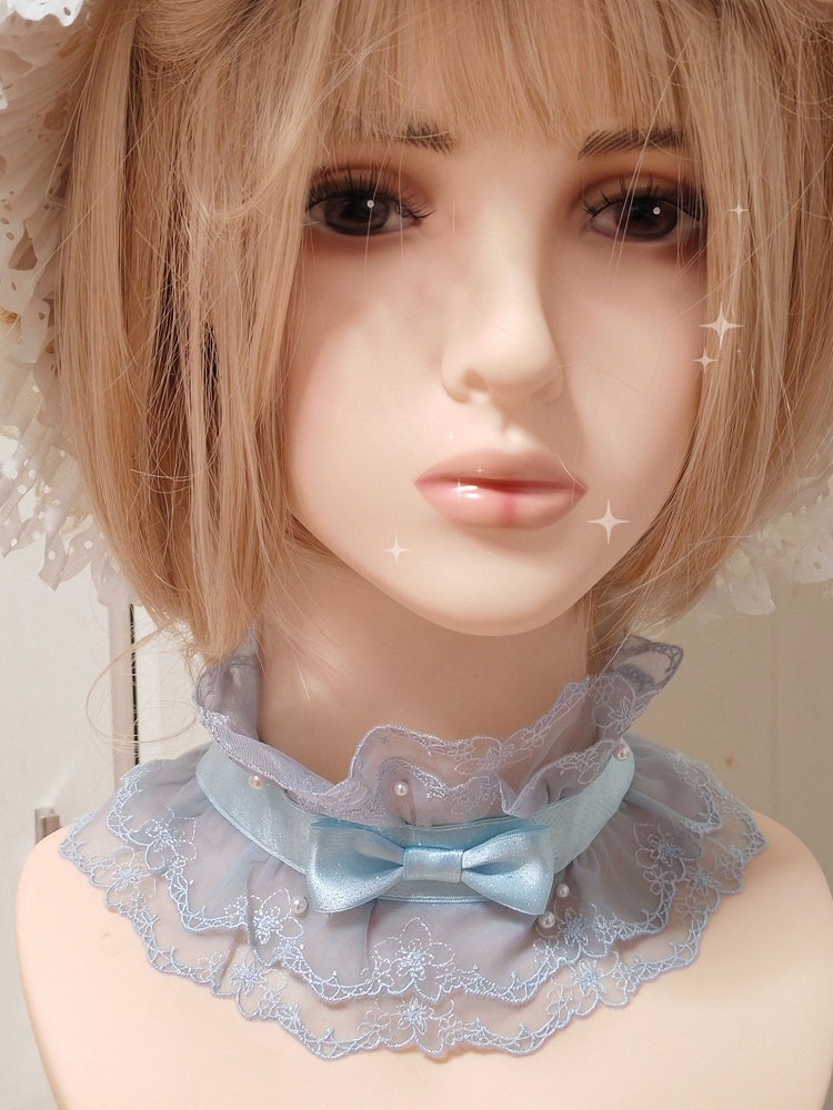 3 Beads with Choker Color Bowknot Lace Options Lolita