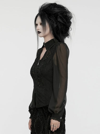 Out Hollow Black Shirt