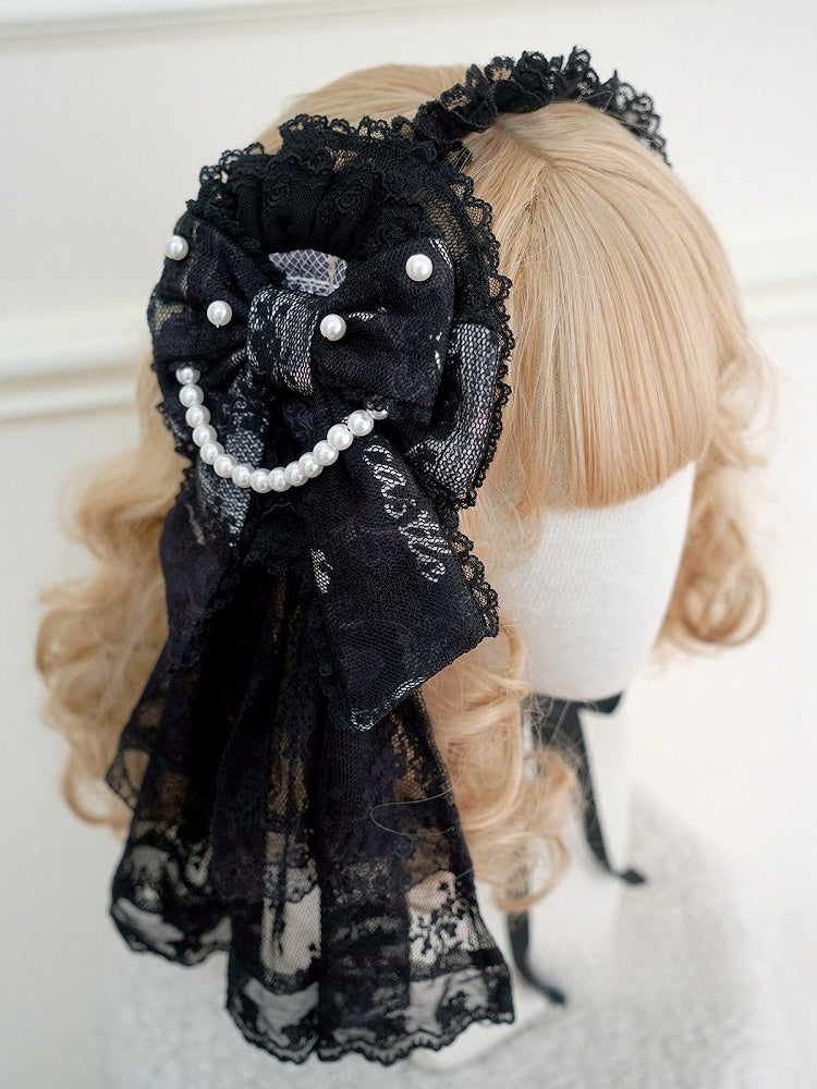 Floral Black / Blue Hairclip Pink